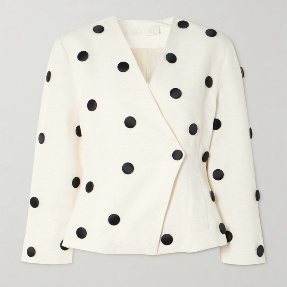 In Search Of: Destree Aloise Polka Dot Blazer - White or Black / XS or S
